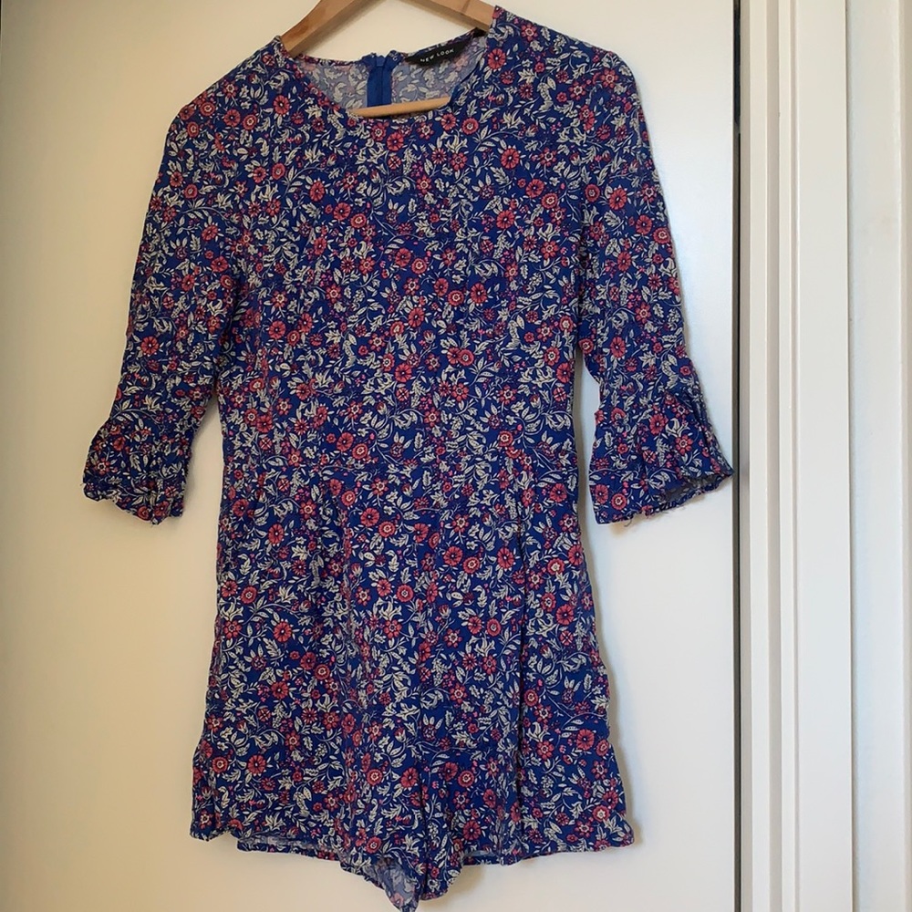 New Look Blue Floral Jumpsuit